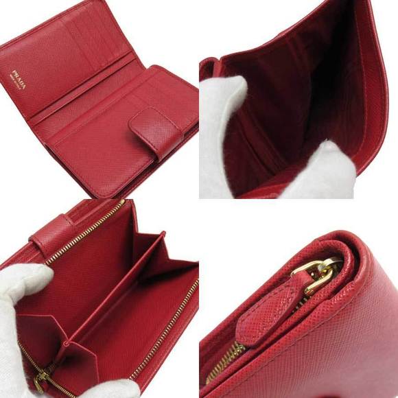 Prada Saffiano leather Wallet red - Picture 1 of 3
